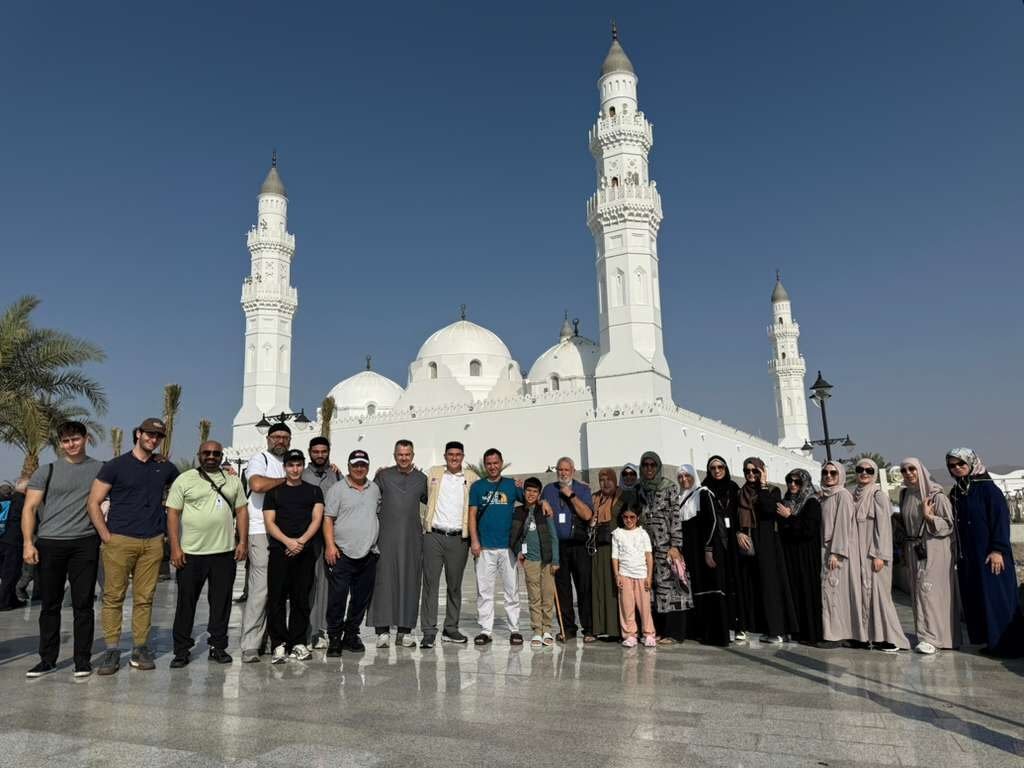 The group at Masjid Quba during the guided Madinah Ziyarah