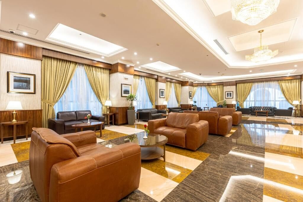 Lobby seating area at Maden Hotel